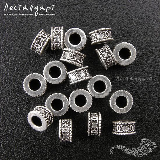 Бусина Chanel Rondel Sterling Silver 6,5х3,5 мм, изображение 3