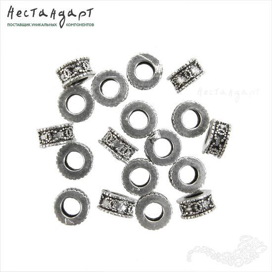 Бусина Chanel Rondel Sterling Silver 6,5х3,5 мм, изображение 4