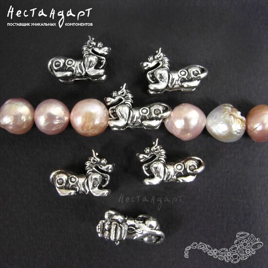 Бусина Chinese Lion Fu Sterling Silver 18 мм, изображение 3