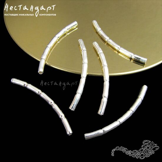 Бусина-трубочка Bamboo Sterling Silver 2х30 мм