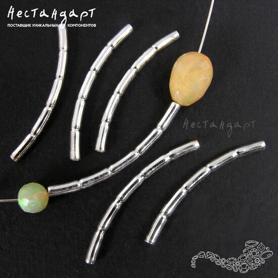 Бусина-трубочка Bamboo Sterling Silver 2х30 мм, изображение 2