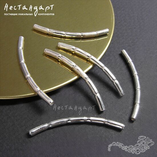 Бусина-трубочка Bamboo Sterling Silver 2х30 мм, изображение 4