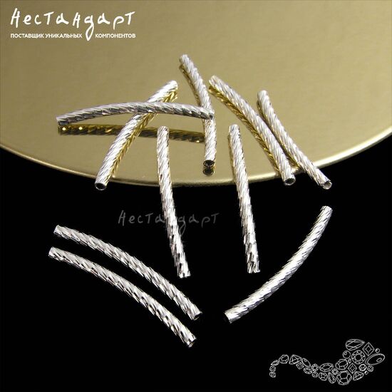 Бусина-трубочка Diamond Sterling Silver 1,5х20 мм