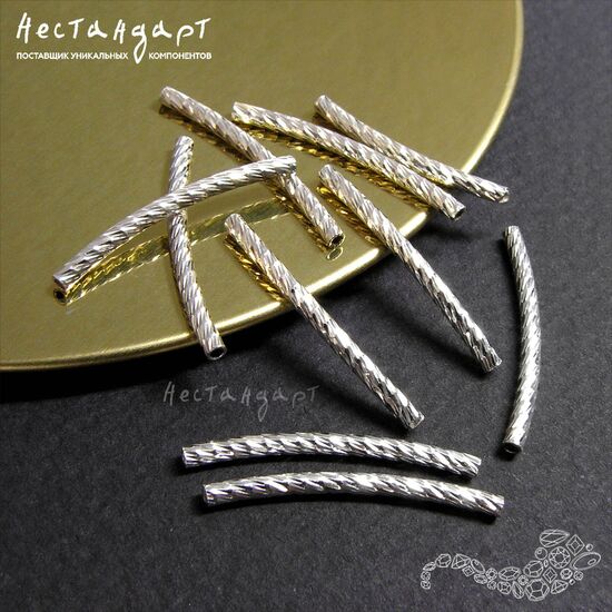 Бусина-трубочка Diamond Sterling Silver 1,5х20 мм, изображение 3