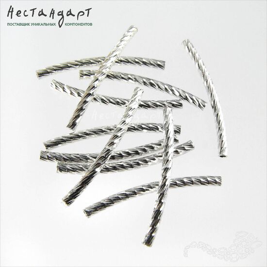 Бусина-трубочка Diamond Sterling Silver 1,5х20 мм, изображение 4