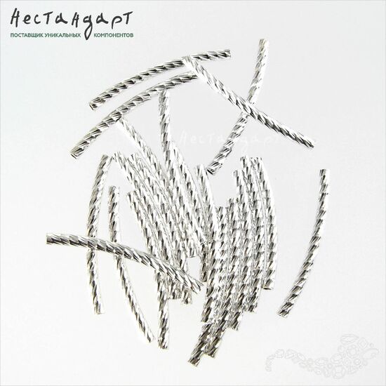 Бусина-трубочка Diamond Sterling Silver 1,5х20 мм, изображение 5