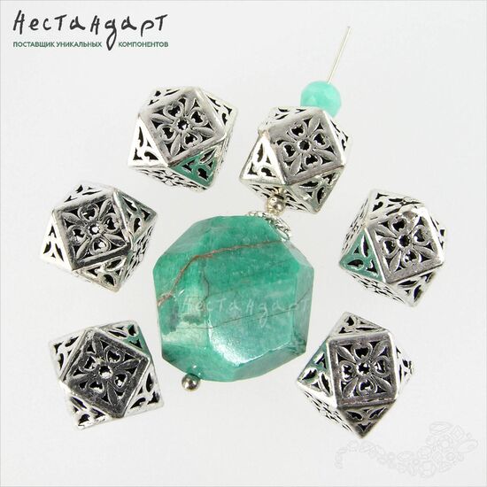 Бусина Loggia Sterling Silver 9х12 мм, изображение 4