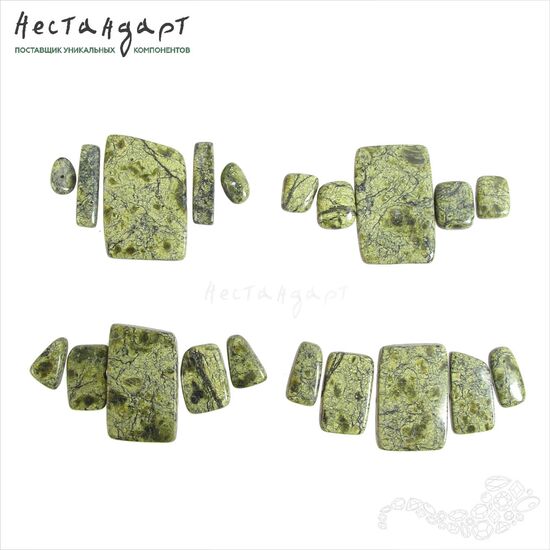 Змеевик натуральный гладкий Rectangle (уп. 5 шт), изображение 2