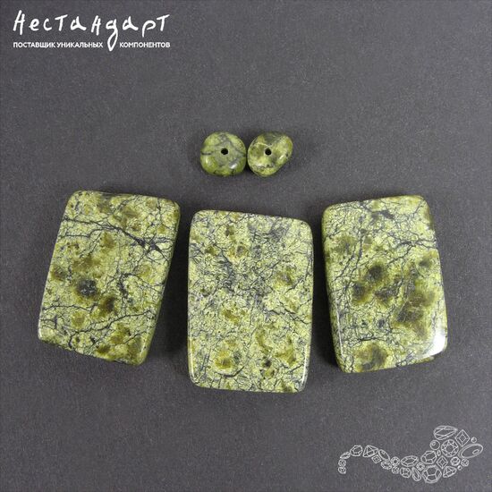 Змеевик натуральный гладкий Rectangle (уп. 5 шт), изображение 3