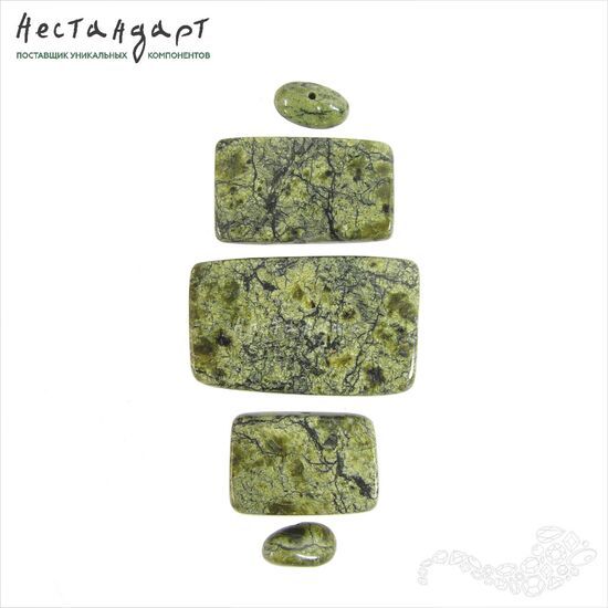 Змеевик натуральный гладкий Rectangle (уп. 5 шт), изображение 6