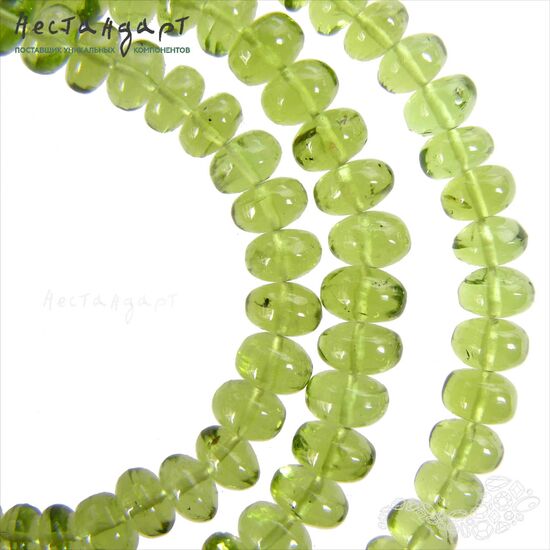 Хризолит натуральный гладкий рондель 6-7 мм, Количество: 5 шт., изображение 6