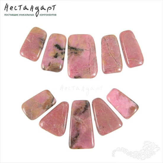 Родонит натуральный полированный Rectangle 14-21 (уп. 5 шт.), изображение 2
