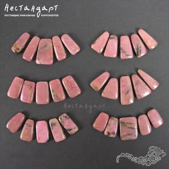 Родонит натуральный полированный Rectangle 14-21 (уп. 5 шт.), изображение 3
