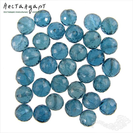 Шпинель лабораторная с огранкой London Blue Topaz 7,5-8 мм, изображение 3