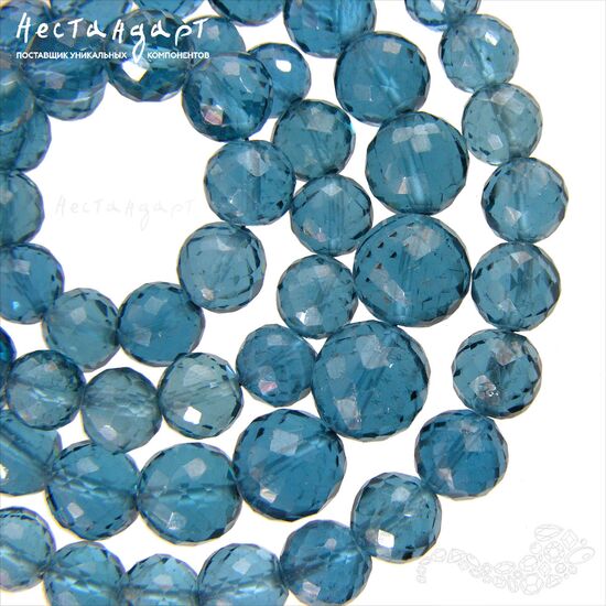 Шпинель лабораторная с огранкой London Blue Topaz 7,5-8 мм, изображение 5
