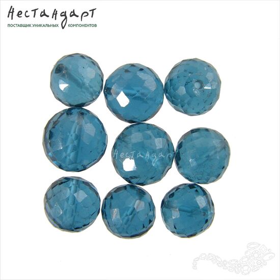 Шпинель лабораторная с огранкой London Blue Topaz 7,5-8 мм, изображение 6