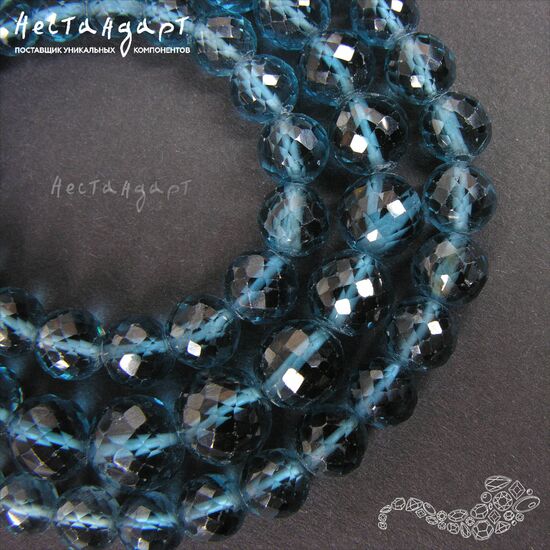 Шпинель лабораторная с огранкой London Blue Topaz 7,5-8 мм, изображение 7