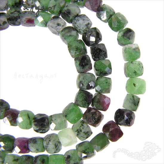 Цоизит натуральный Cube 5 мм (уп.6 шт.), изображение 5