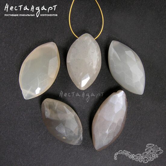 Адуляр натуральный с огранкой Marquis Grey 20-25 мм, изображение 2