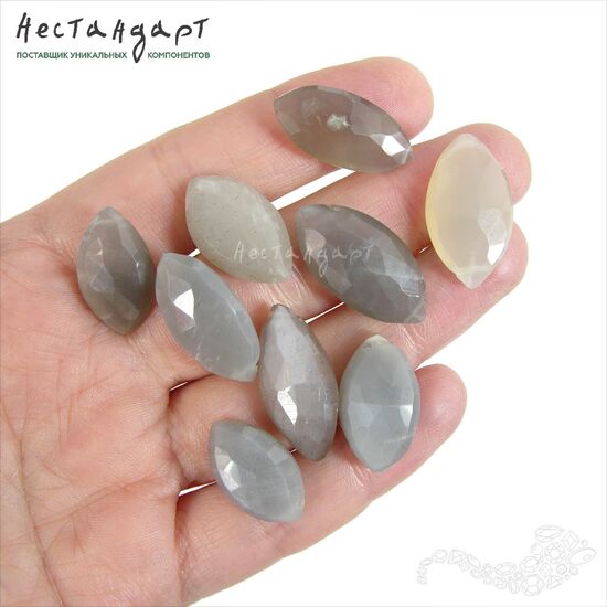 Адуляр натуральный с огранкой Marquis Grey 20-25 мм, изображение 3
