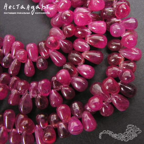 Корунд-рубин натуральный Drop 7-8 мм, изображение 3