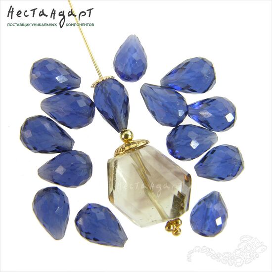 Шпинель лабораторная Ultramarine Teardrop 8-10 мм