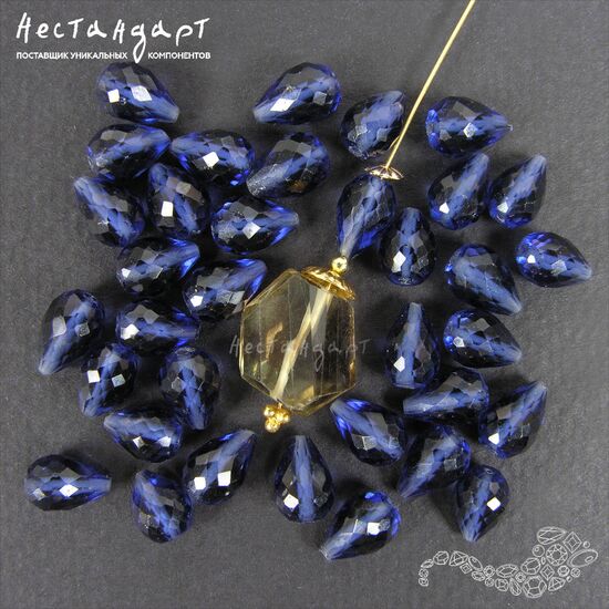 Шпинель лабораторная Ultramarine Teardrop 8-10 мм, изображение 3