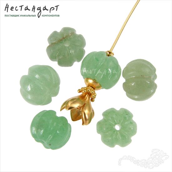 Кварцит натуральный резной Pumpkin 13 мм, изображение 4