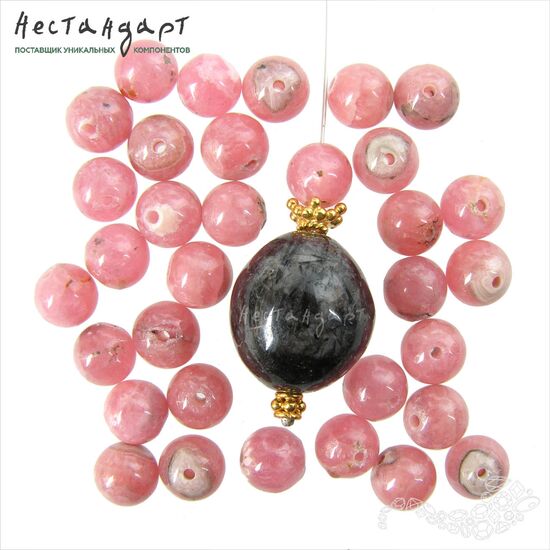 Родохрозит натуральный полированный 6,5 мм, изображение 3