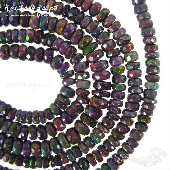 Опал натуральный облагороженный эфиопский 3-6 мм (уп. 10 шт.)