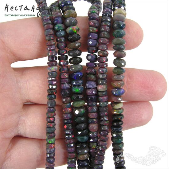 Опал натуральный облагороженный эфиопский 3-6 мм (уп. 10 шт.), изображение 2