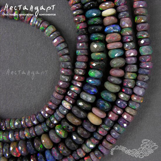 Опал натуральный облагороженный эфиопский 3-6 мм (уп. 10 шт.), изображение 3