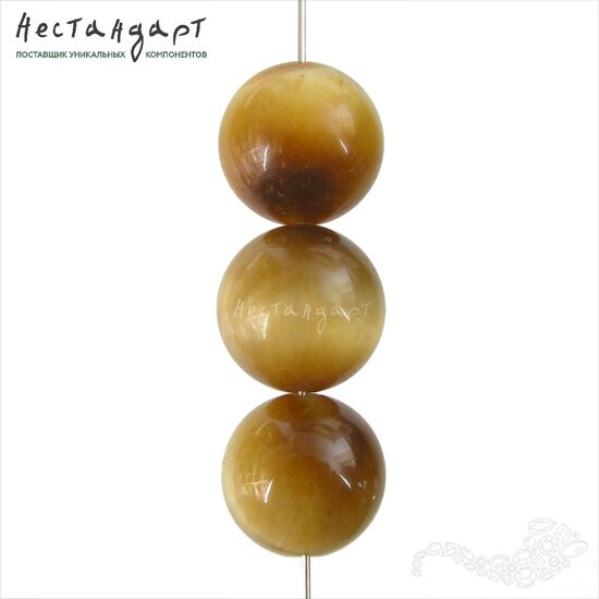 Тигровый глаз натуральный Golden Eye гладкий 12 мм, изображение 3