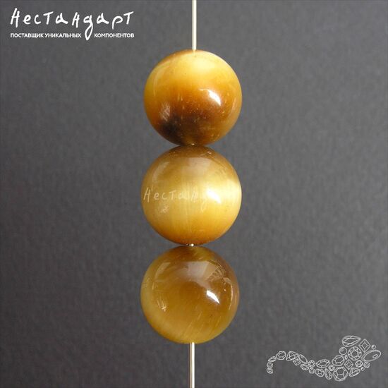 Тигровый глаз натуральный Golden Eye гладкий 12 мм, изображение 5