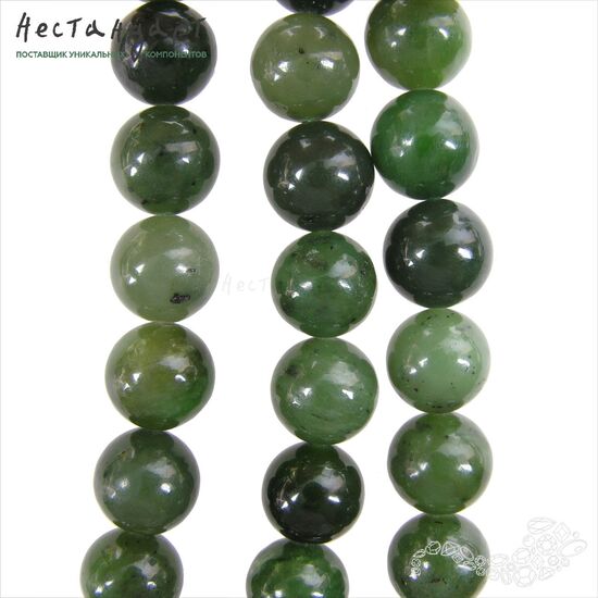 Нефрит натуральный гладкий Ball Grassy 13 мм, изображение 4