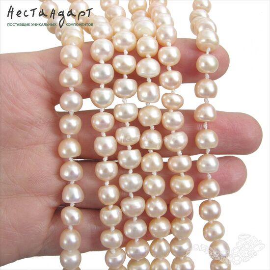 Жемчуг натуральный Apricot Button 8-8,5 мм (уп. 6 шт.), изображение 2