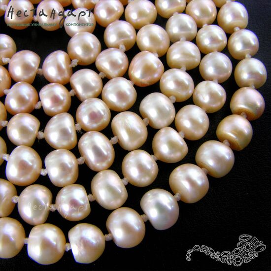 Жемчуг натуральный Apricot Button 8-8,5 мм (уп. 6 шт.), изображение 3