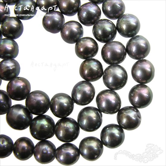 Жемчуг натуральный Peacock Black 9-10 мм, изображение 4
