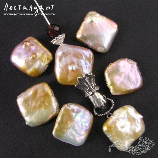 Жемчуг натуральный Lilac Square 18 мм