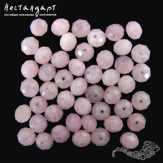 Кварц натуральный розовый рондель с огранкой 8х6 мм (уп. 5 шт.), изображение 5