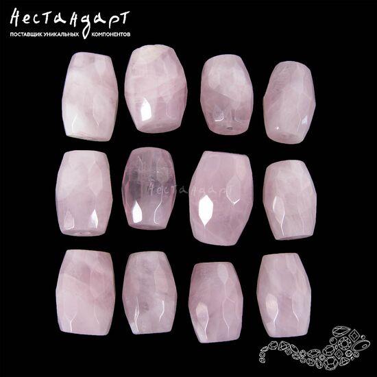 Кварц натуральный розовый Barrel 15-16х10-12 мм, изображение 2