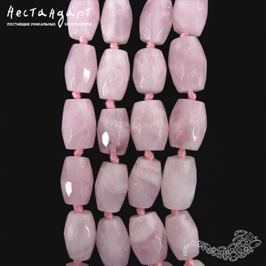 Кварц натуральный розовый Barrel 15-16х10-12 мм, изображение 4