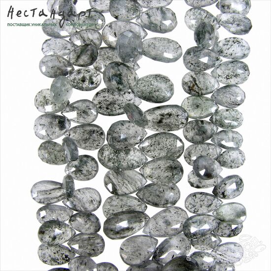 Кварц натуральный с включениями Briolette Tear 14-16 мм (пара), изображение 6