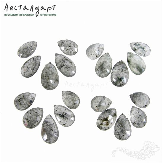 Кварц натуральный с включениями Briolette Tear 8-12 мм (уп. 5 шт), изображение 2