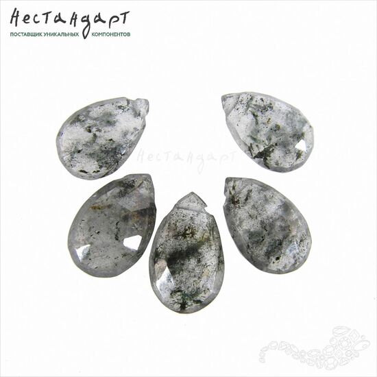 Кварц натуральный с включениями Briolette Tear 8-12 мм (уп. 5 шт), изображение 3