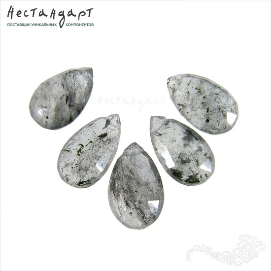 Кварц натуральный с включениями Briolette Tear 8-12 мм (уп. 5 шт), изображение 5