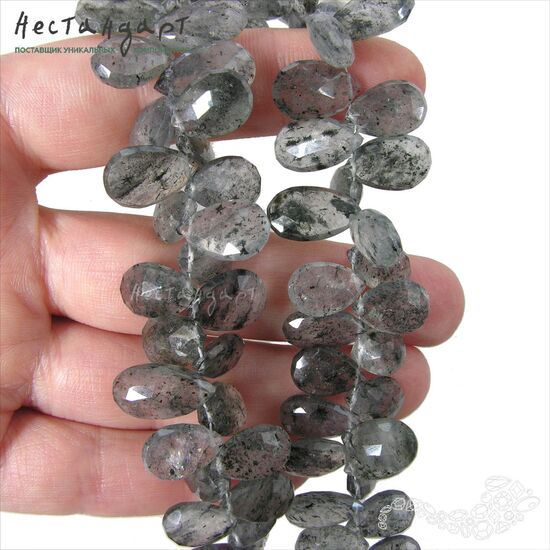 Кварц натуральный с включениями Briolette Tear 12-14 мм, изображение 2