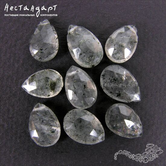 Кварц натуральный с включениями Briolette Tear 12-14 мм, изображение 4