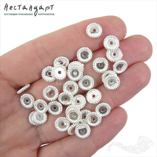 Бусина-спейсер Layer Sterling Silver 8х2 мм, изображение 3