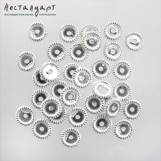 Бусина-спейсер Layer Sterling Silver 8х2 мм, изображение 4